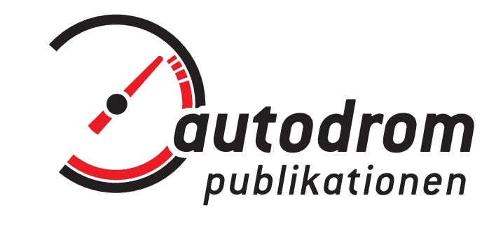 Logo von autodrom publikationen mit schwarz-rotem Text auf weißem Hintergrund